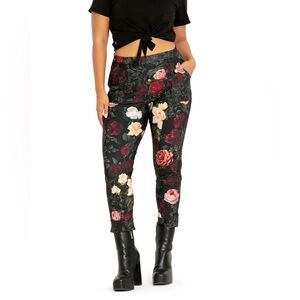 Blackmilk Dark Roses Cuffed Pants MEDIUM